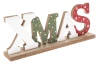 Vianočné dekorácie Nápis XMAS, drevený